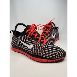 Nike Womens Free Run Shoes Black Red 629832-005 Running Sneakers Sz 6.5